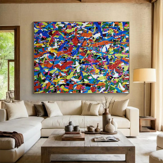 Unique Abstract Art Multicolor Textured Abstract Painting On Canvas PT095