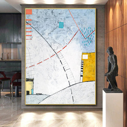 Hand Painting Multicolor Geometric Abstract Art PT821