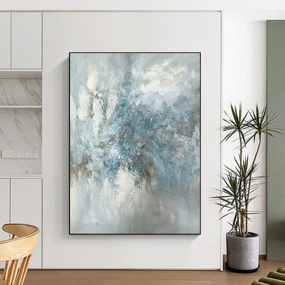 Acrylic Modern Art Paintings Blue Gray Textured Abstract Landscape Art PT392