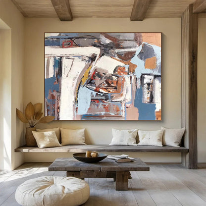 Acrylic Modern Art Paintings Gray, White & Brown Abstract Urban Art HPS183