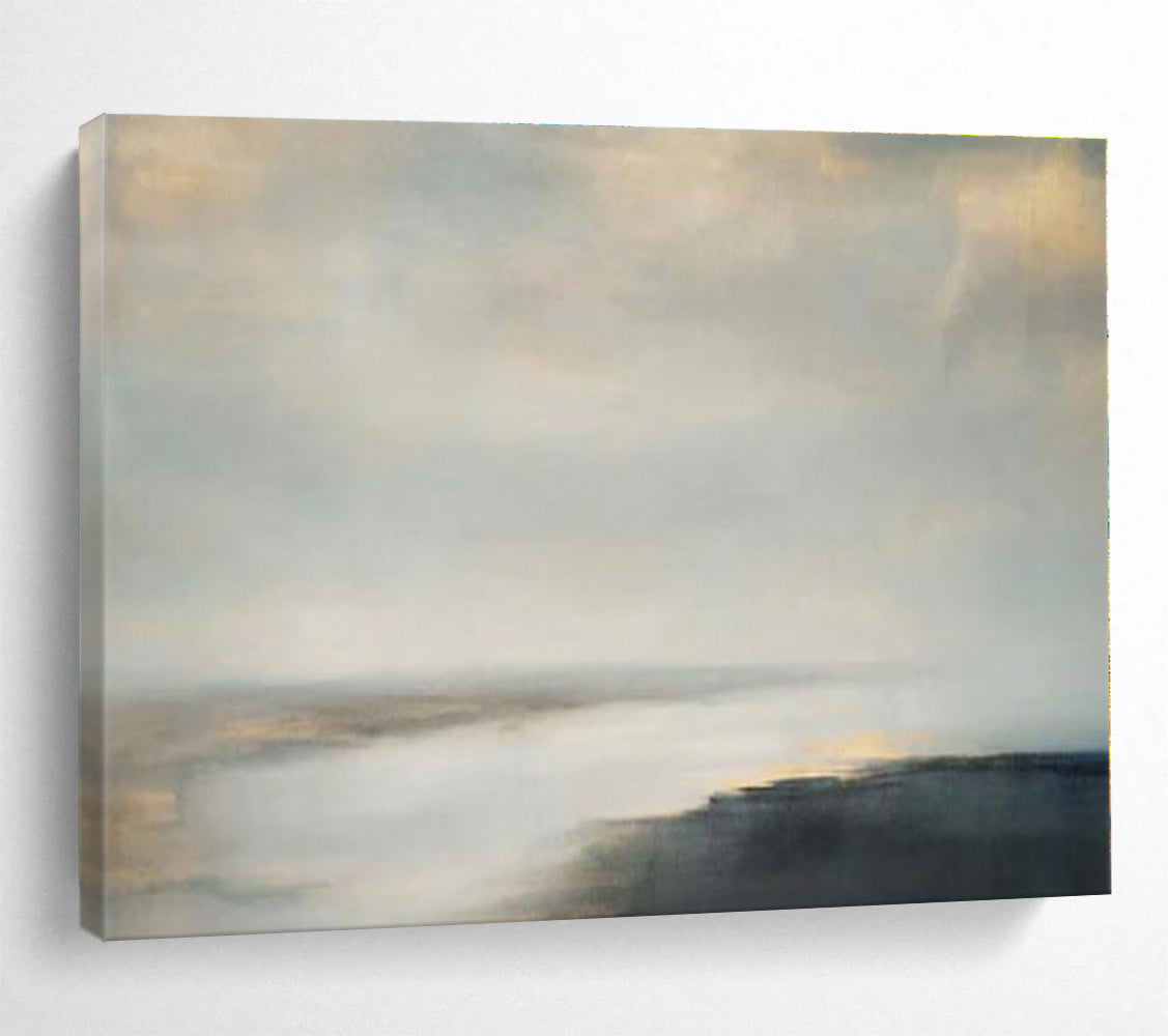 Large Size Neutral Tones Misty Landscape Abstract On Canvas HPS038