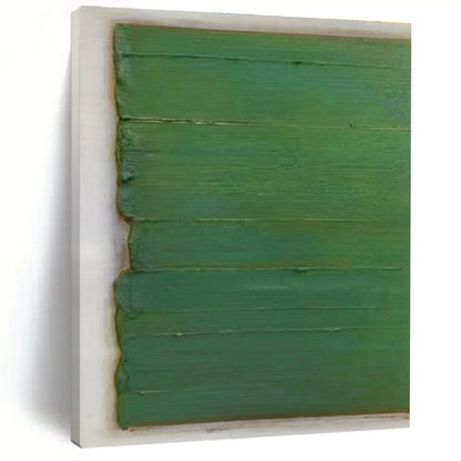 Minimalist Canvas Art Green Textured Abstract Geometric Art PT349