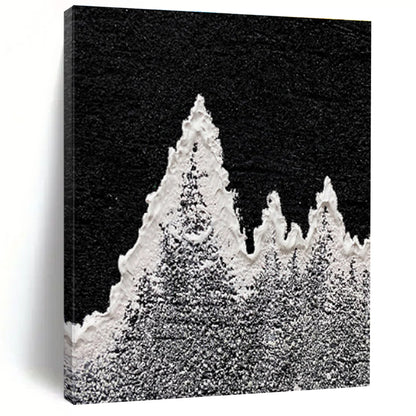 Large Painting In Living Room Black, White, and Gray Textured Abstract Mountain Art DPS460