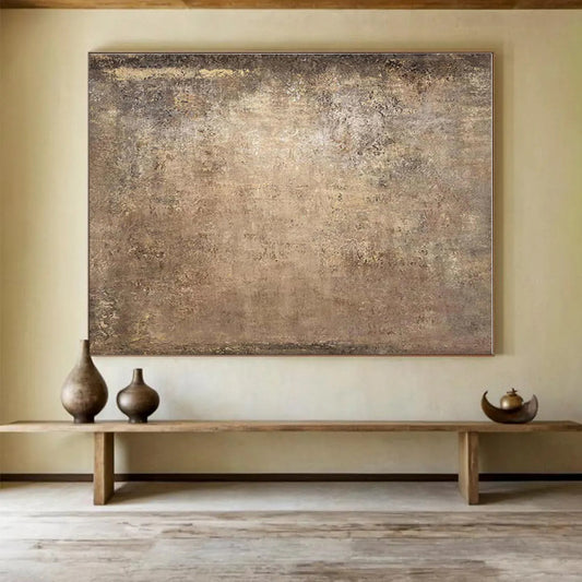 Hand-Painted Earthy Tones Textured Abstract Painting On Canvas HPS120