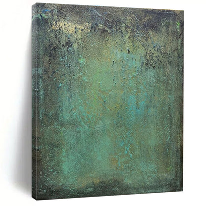 Handmade Art Teal and Brown Textured Abstract Work, Large Contemporary Wall Art PT532