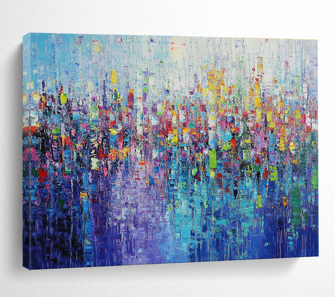 Large Painting In Living Room Multicolor (Blue, Purple, Red, Green) Textured Abstract Painting HPS248