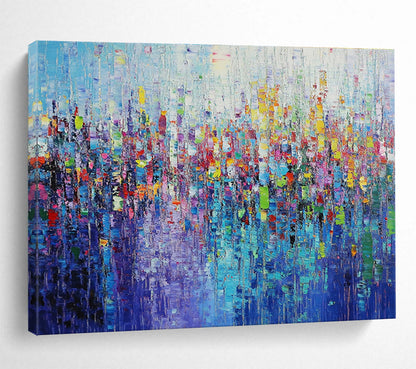 Large Painting In Living Room Multicolor (Blue, Purple, Red, Green) Textured Abstract Painting HPS248
