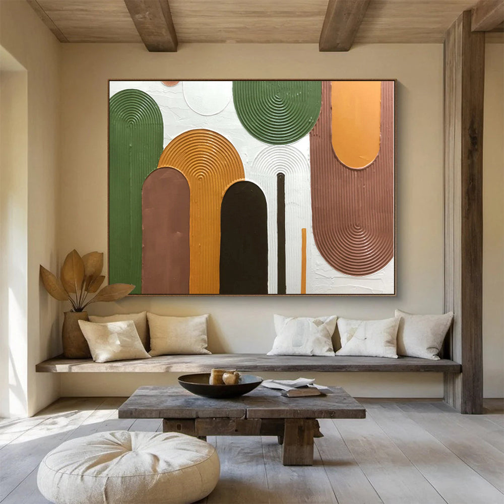 Acrylic Modern Art Paintings Earthy Tones Textured Abstract Painting On Canvas HPS118