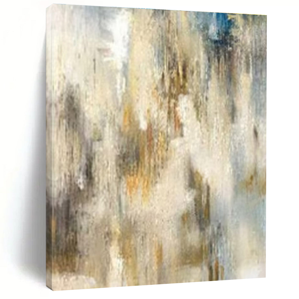 Modern Art Acrylic Beige, Brown, and Blue Abstract Art PT650
