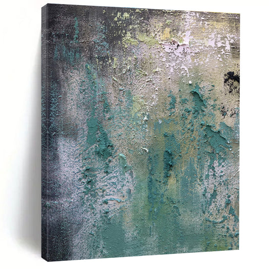 Cool Abstract Paintings Teal Green Textured Abstract Art PT504