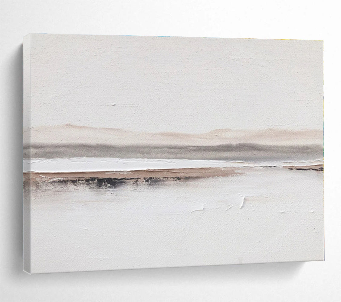 Large Contemporary Wall Art Beige & Gray Textured Abstract Art HPS158