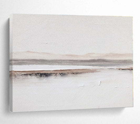 Large Contemporary Wall Art Beige & Gray Textured Abstract Art HPS158