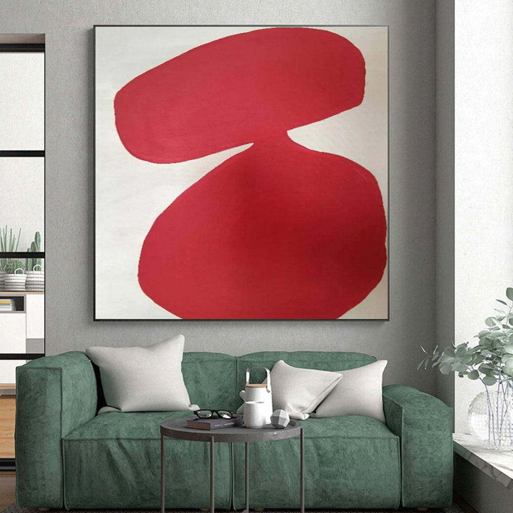 Unique Abstract Art Red Organic Shapes Abstract Art PT644