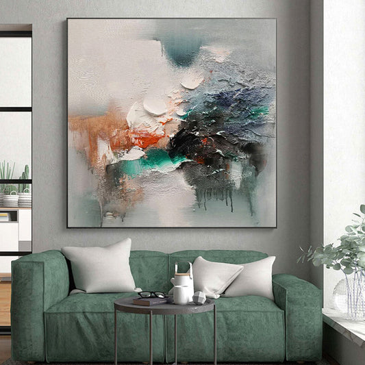 Acrylic Modern Art Paintings Multicolor Textured Abstract Painting On Canvas PT097