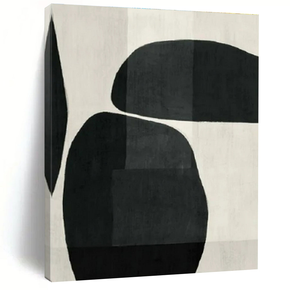 Oversized Abstract Wall Art Black and White Geometric Abstract Art PT779