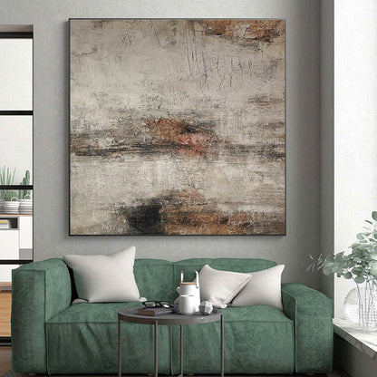 Large Contemporary Wall Art Gray and Brown Textured Abstract Art PT629