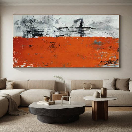 Acrylic Modern Art Paintings Orange Gray Black Abstract Art PT402