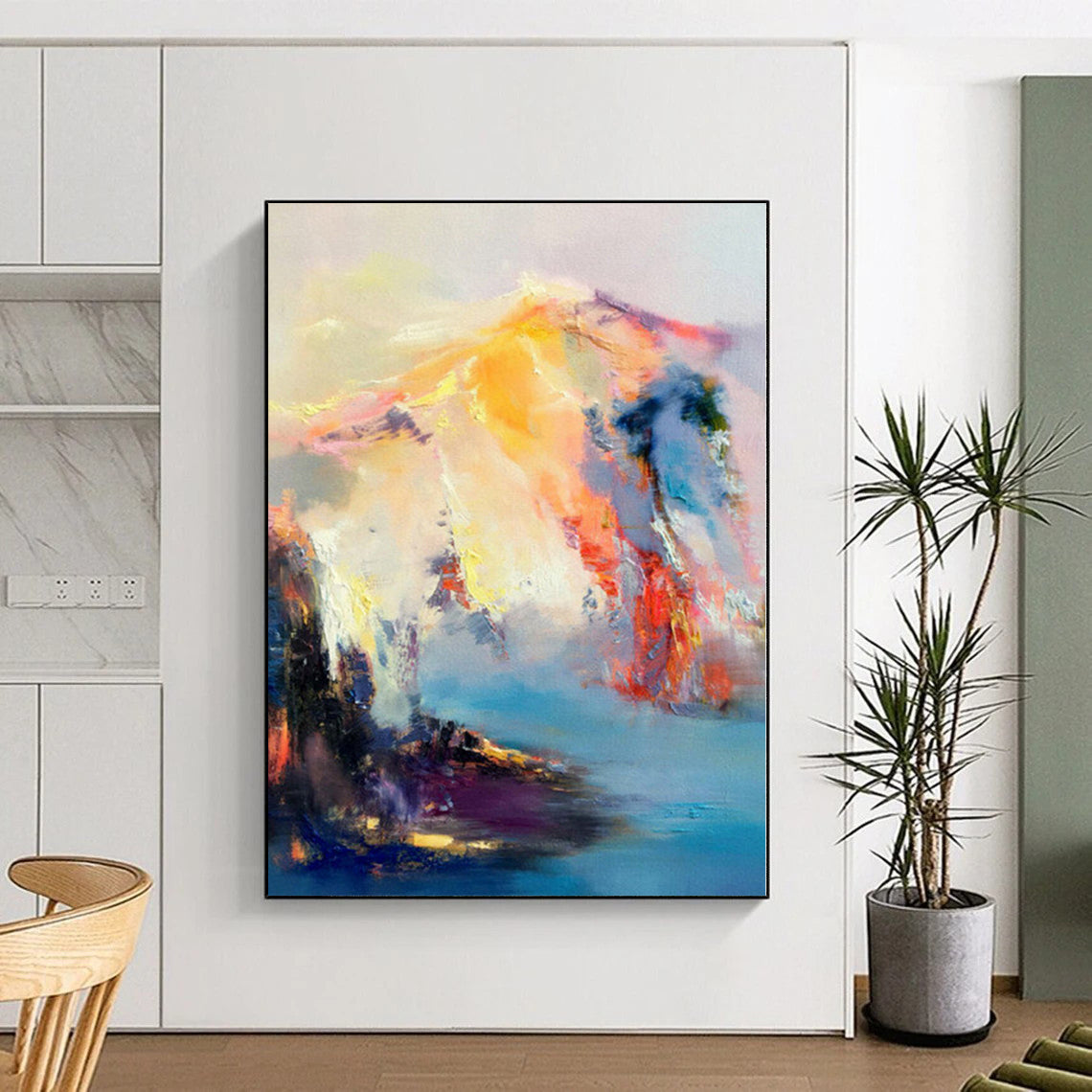 Unique Abstract Art Colorful Mountain and Water Abstract Acrylic Painting DPS421