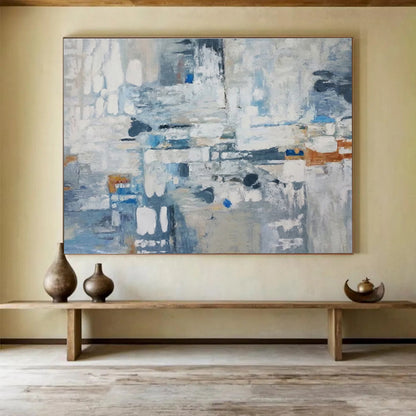 Cool Abstract Paintings Blue, Gray & Orange Abstract Urban Art HPS177