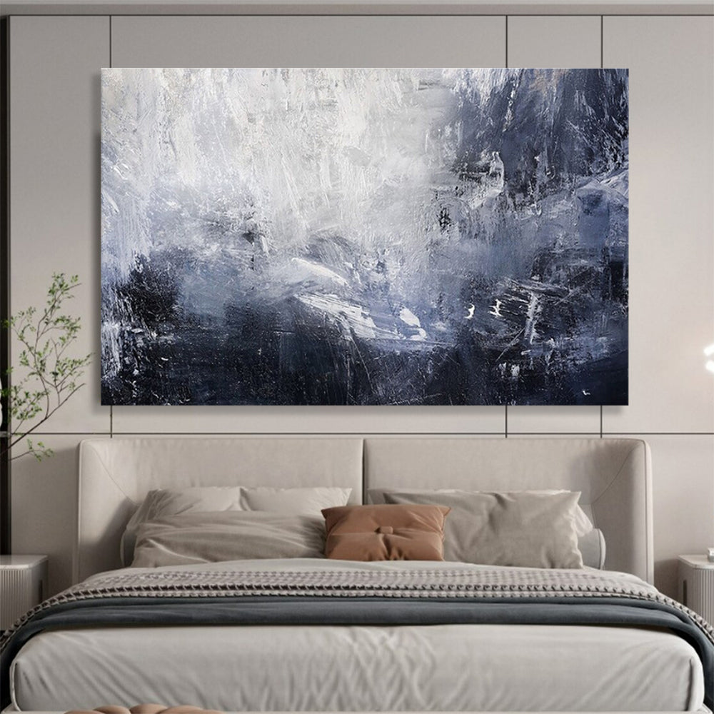 Cool Abstract Paintings Gray and White Textured Abstract Art HPS388