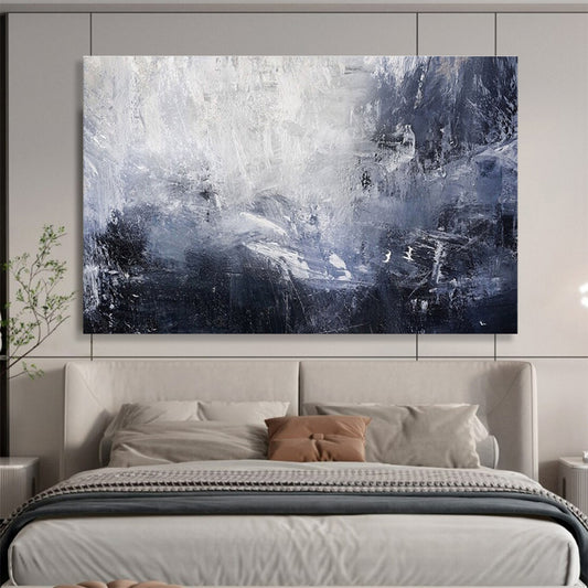 Cool Abstract Paintings Gray and White Textured Abstract Art HPS388