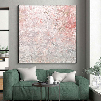 Hand-Painted Pink and Gray Textured Abstract Art, Acrylic Modern Art Painting PT291
