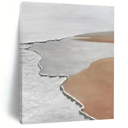 Gaint Canvas Art White, Gray, and Brown Textured Abstract Landscape Art DPS467