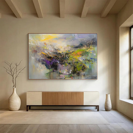 Oversized Abstract Wall Art Colorful Impressionistic Landscape HPS307