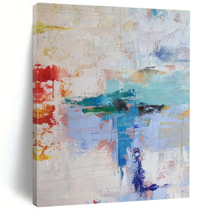 Oversized Abstract Wall Art Multicolor Textured Abstract Art PT360