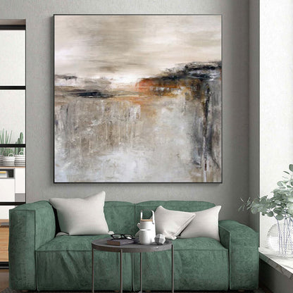 Large Size Beige, Gray, and Brown Textured Abstract Art PT695