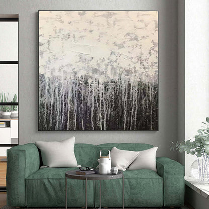 Cool Abstract Paintings Gray White Textured Drip Abstract Art PT498