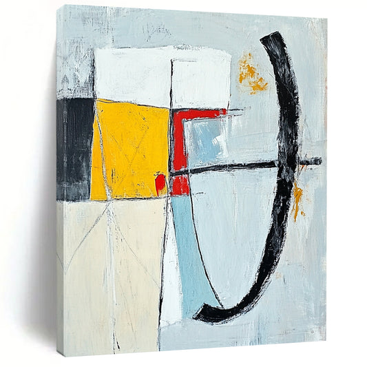 Oversized Abstract Wall Art Multicolor Geometric Abstract Painting On Canvas PT128