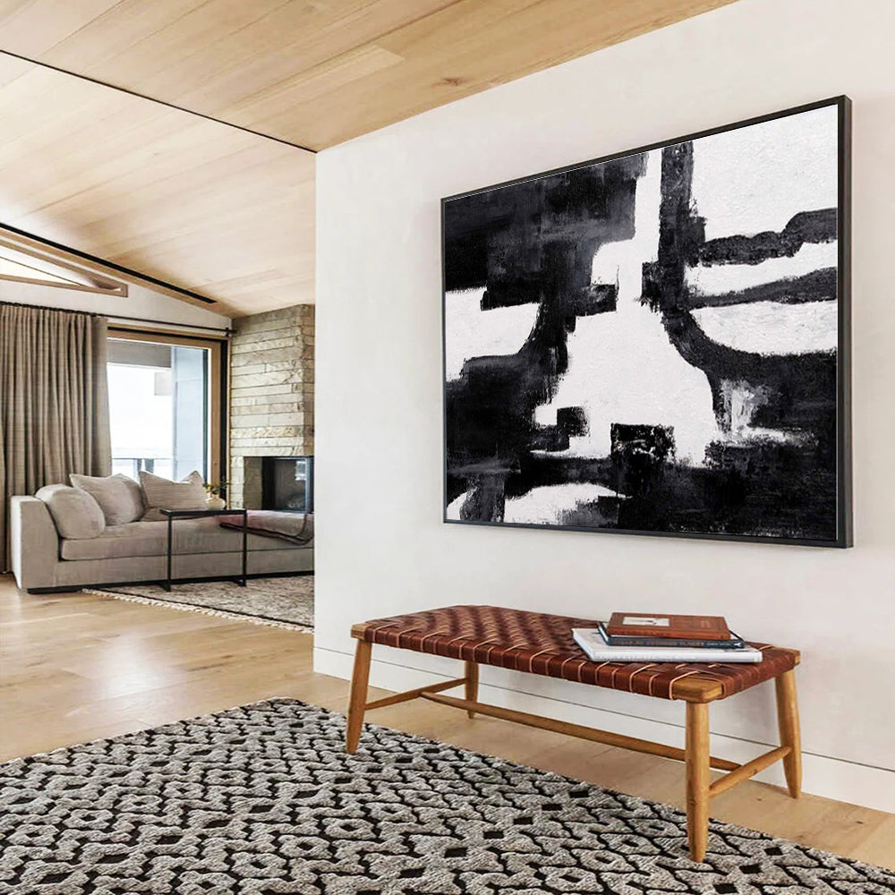 Cool Abstract Paintings Monochrome Architectural Abstract On Canvas HPS015