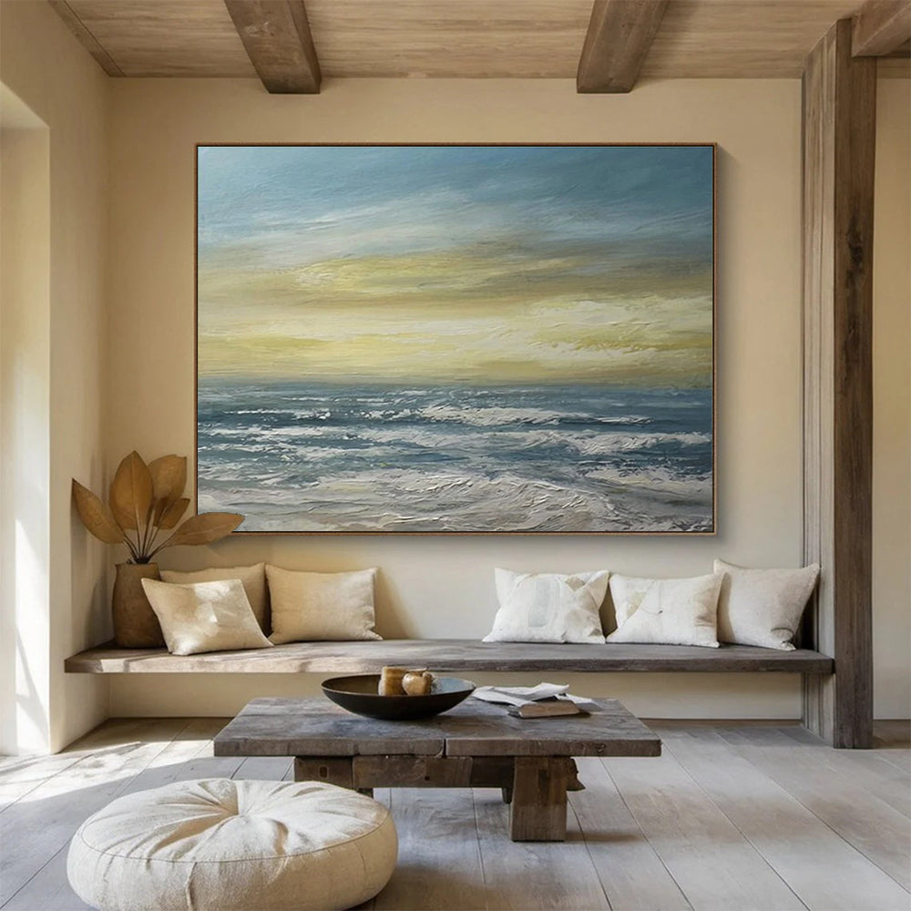 Large Size Blue & Yellow Abstract Sea & Sky Art HPS188