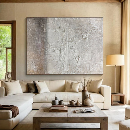 48x60 Gray & Brown Textured Abstract Painting On Canvas PT076