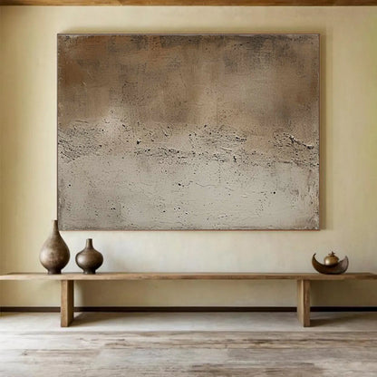 Acrylic Modern Art Paintings Beige & Gray Textured Abstract Art HPS227