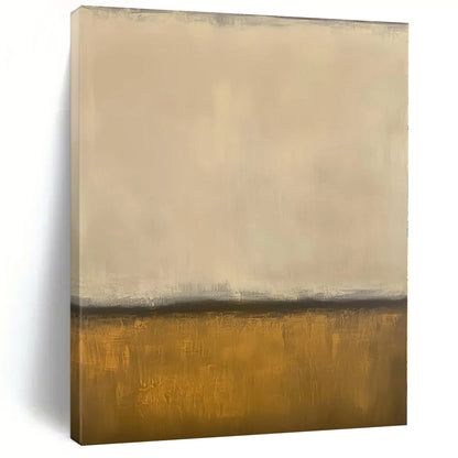 Hand Painted Art Beige & Gold Minimalist Abstract Painting On Canvas PT053