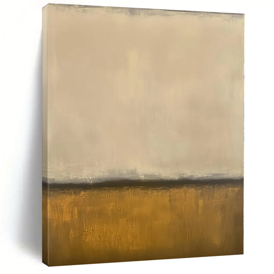 Hand Painted Art Beige & Gold Minimalist Abstract Painting On Canvas PT053