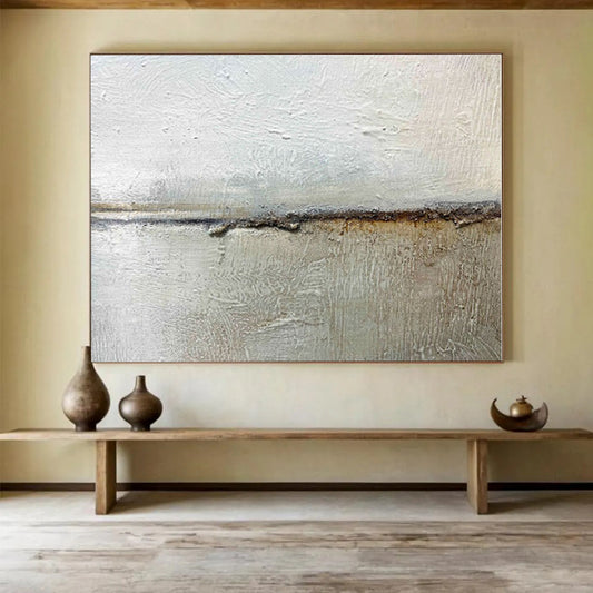 Hand-Painted Neutral Tones Textured Abstract Painting On Canvas HPS131