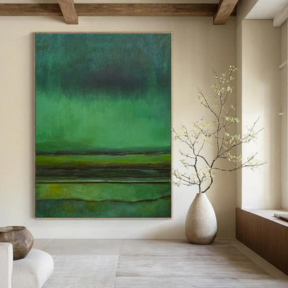 Cool Abstract Paintings Green Textured Abstract Landscape Art DPS463