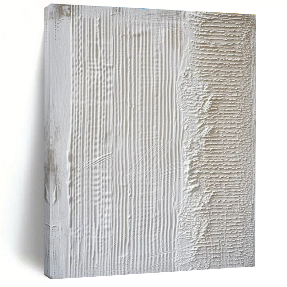 Minimalist Canvas Art White Textured Abstract Art PT789