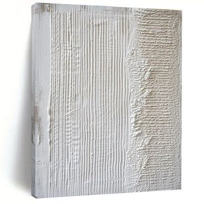 Minimalist Canvas Art White Textured Abstract Art PT789