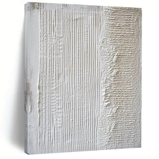 Minimalist Canvas Art White Textured Abstract Art PT789