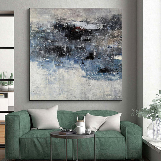 Acrylic Modern Art Paintings Blue Gray White Abstract Art PT419