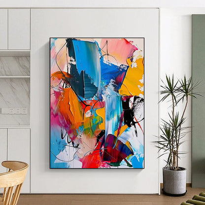 Oversized Abstract Wall Art Multicolor Dynamic Abstract Art PT364