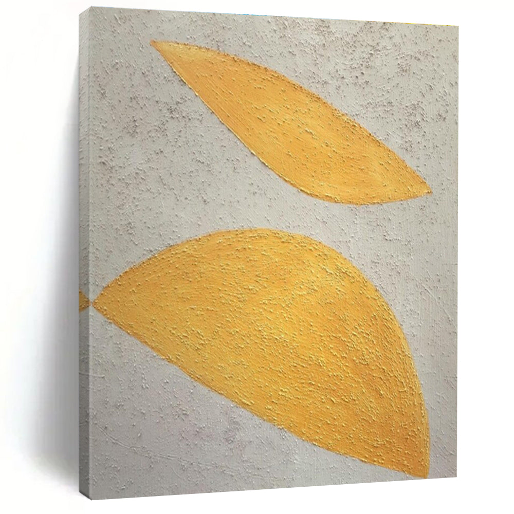 Cool Abstract Paintings Yellow and Beige Textured Abstract Art PT638