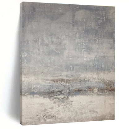 Hand Painted Art in Grey and Beige Abstract Textural Layers PT223