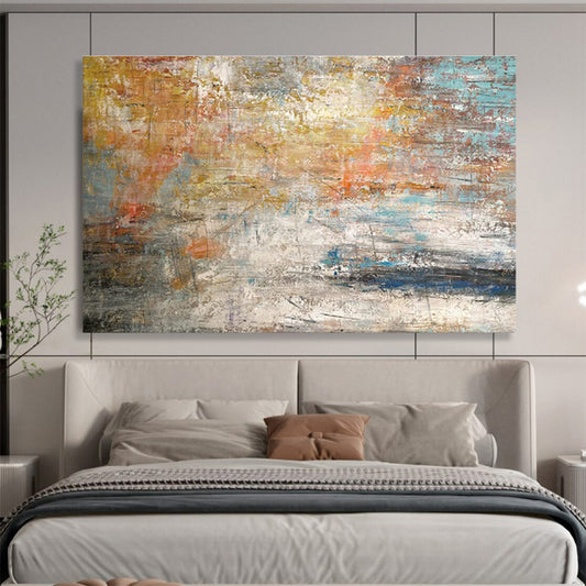 Huge Size Multicolor Abstract Expressionist Sunset Art HPS363