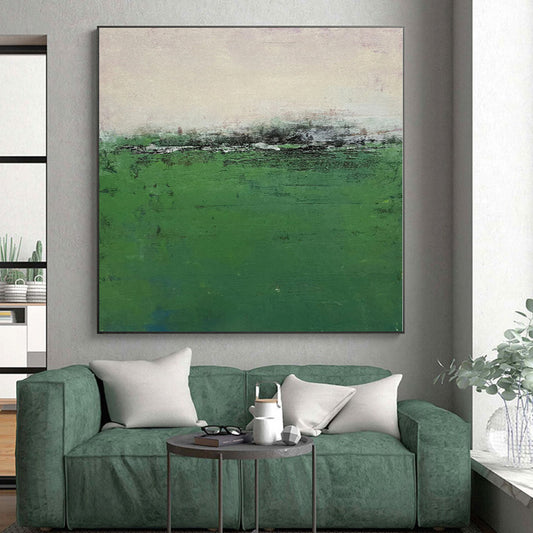 Acrylic Modern Art Paintings Green Textured Landscape Abstract Painting On Canvas PT046