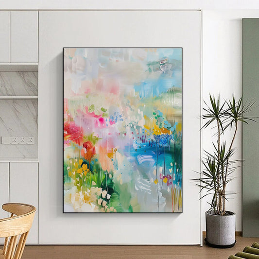 Hand-Painted Colorful Floral Abstract Art PT717